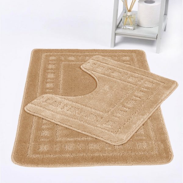 Beige Bath Mat Greek Style