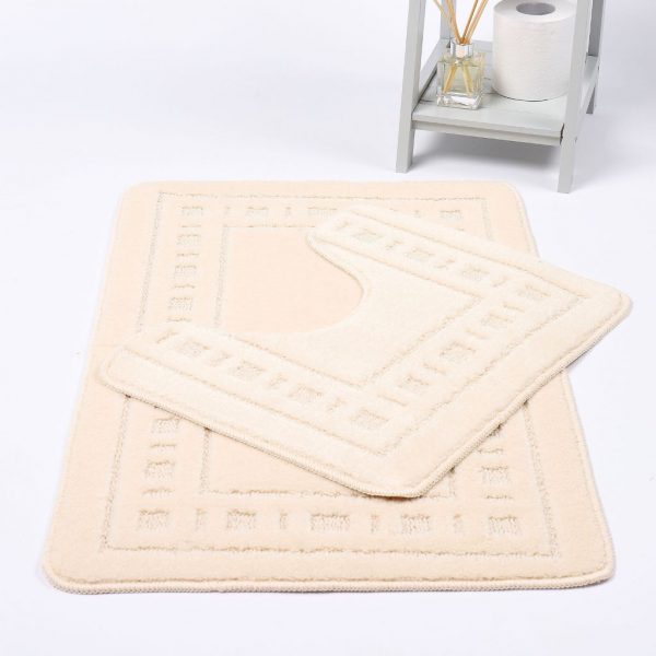 cream Bath Mat Greek Style