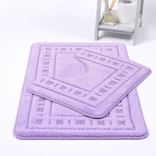 lilac Bath Mat Greek Style