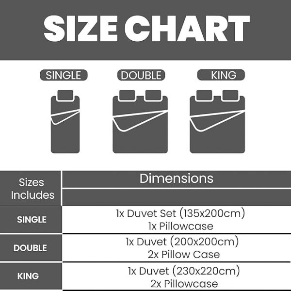 uk duvet cover set size chart uk