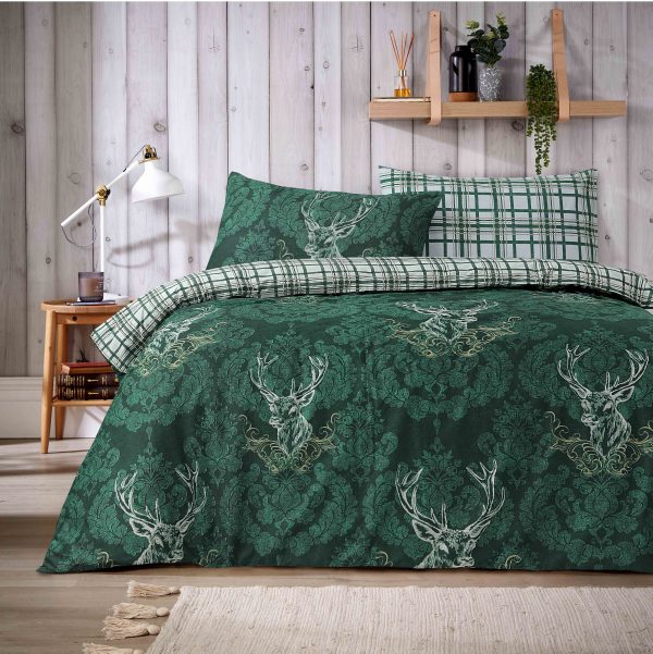 stag duvet cover set green