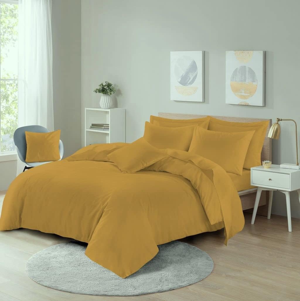 Plain Dye Mustard Bedding Set, Complete Bedding Collection, Mustard Bed Linen Sets 3 Plain Dye Mustard Bedding Set, Complete Bedding Collection, Mustard Bed Linen Sets - Image 3