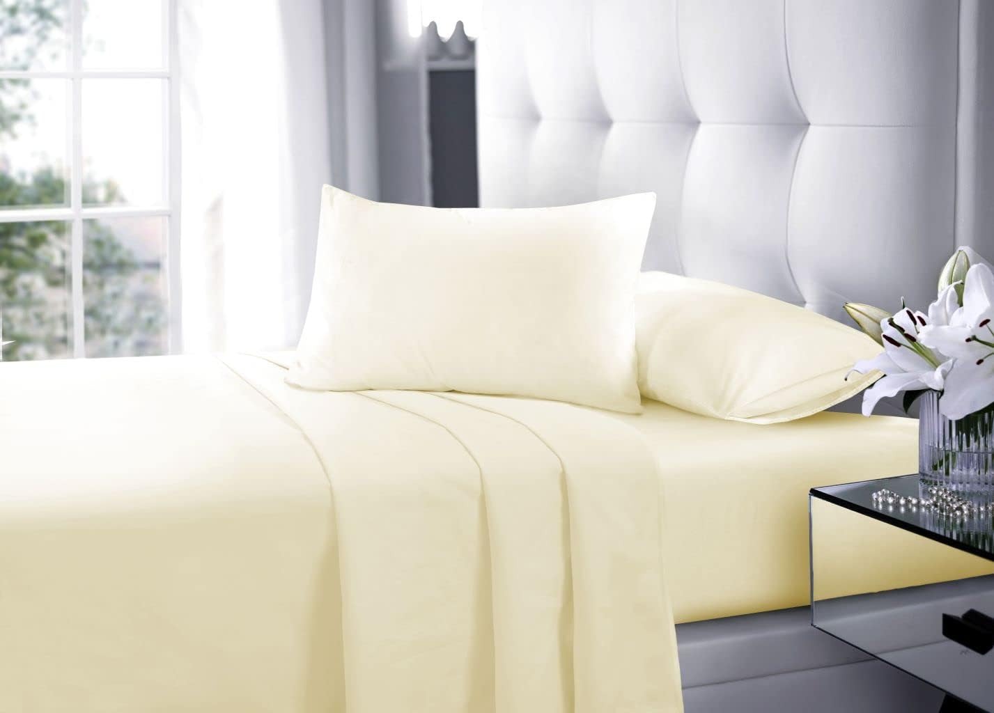 Plain Dye Cream Bedding Set, Complete Bedding Collection, Cream Bed Linen Sets 2 Plain Dye Cream Bedding Set, Complete Bedding Collection, Cream Bed Linen Sets