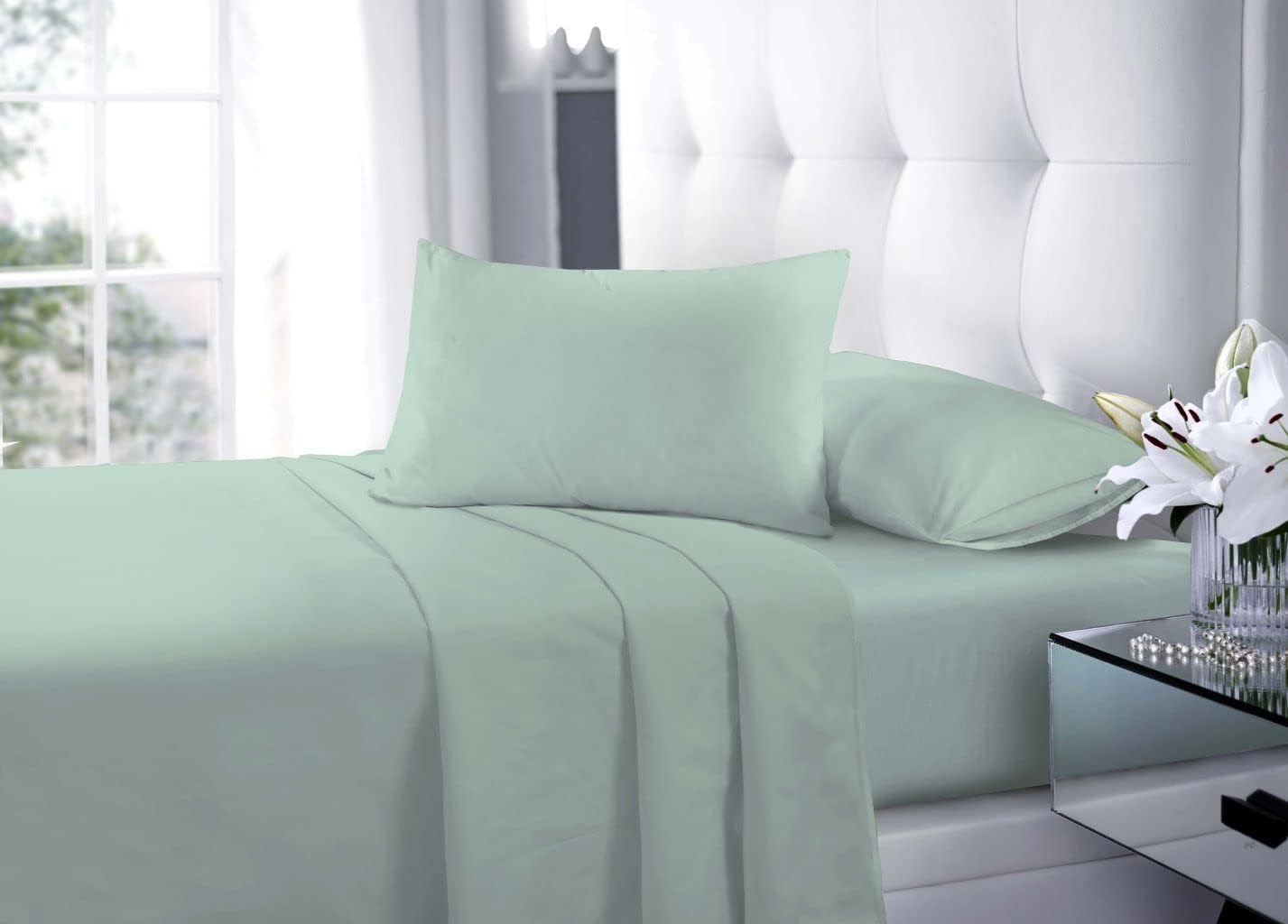 Plain Dye Duck Egg Bedding Set, Complete Bedding Collection, Duck Egg Bed Linen Sets 3 plain-dye-duck-egg-bedding-set bed sheet