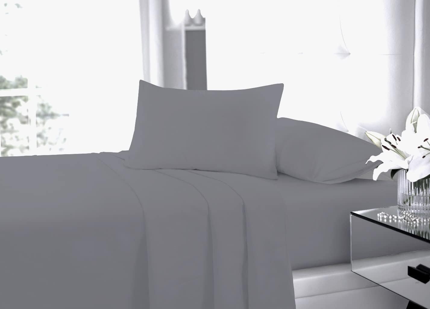 Plain Dye Grey Bedding Set, Complete Bedding Collection, Grey Bed Linen Sets 3 Plain Dye Grey Bedding Set, Complete Bedding Collection, Grey Bed Linen Sets