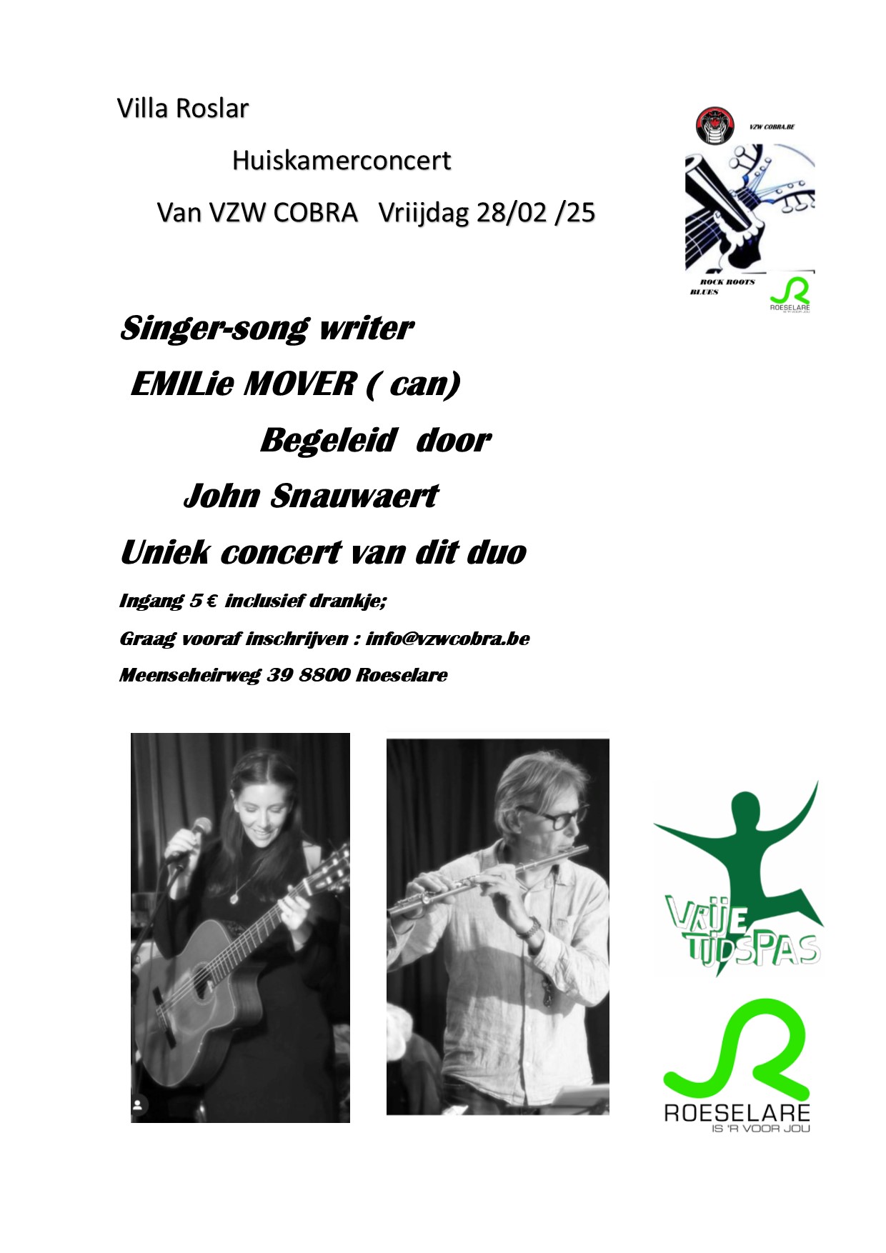 Villa Roslar huiskamerconcert met Emilie Mover