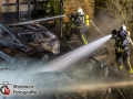 Am Dienstagabend kam es in Escheburg im Herzogtum Lauenburg zu einem größeren Feuer an der B5(alte Landstraße). Es brannten zwei PKW Mercedes und Volvo unter einem Carport.  Bei Eintreffen der Escheburger Feuerwehr standen beide Autos sowie das Carport in Vollbrand. Das Feuer griff durch die enorme Hitzestrahlung auch auf den Dachstuhl eines anliegenden Wohnhauses über. Vollalarm für 4 Feuerwehren aus Escheburg, Börnsen, Kröppelshagen-Fahrendorf und Geesthacht. Es waren um die 80 Einsatzkräfte im Einsatz, die mit mehreren Rohren den Brand bekämpften. Die Brandursache ist nun Ermittlungssache der Polizei. Foto: Dominick Waldeck