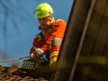 Taube von Höhenretter vom Erker gerettet Foto: Dominick Waldeck