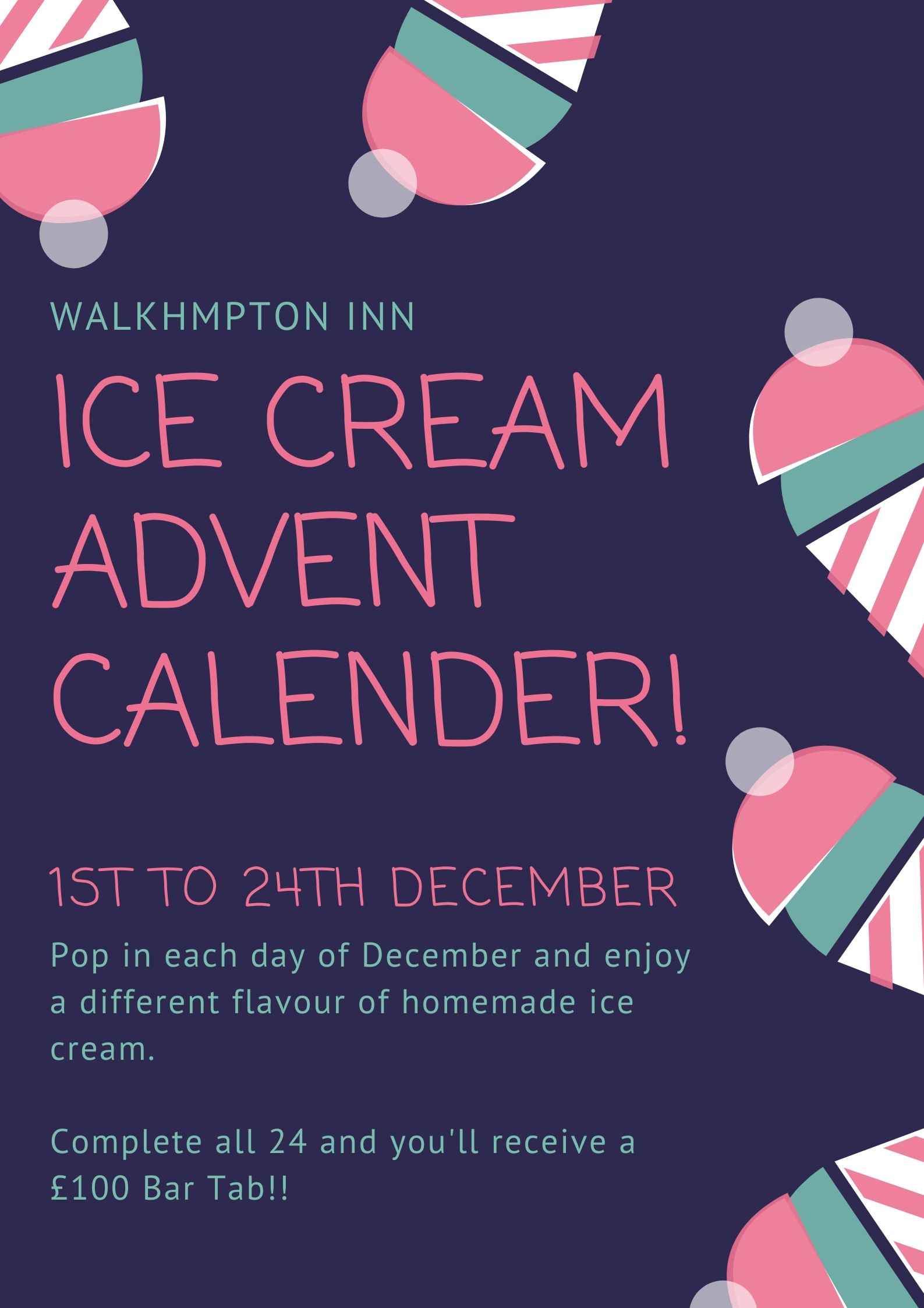 Ice Cream Advent Calendar The Walkhampton Inn Ice Cream Advent Calendar The Walkhampton Inn