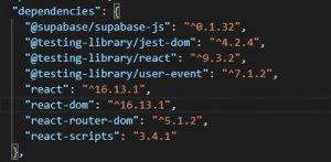 package.json abhängigkeiten