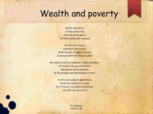 Wealth and Poverty poem 20221208