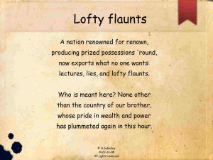 Lofty flaunts poem 20221220
