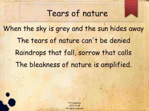Tears of Nature Poem 20221218