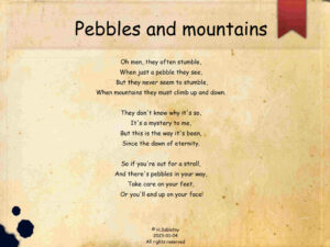 Pebbles and mountains poem 20230121