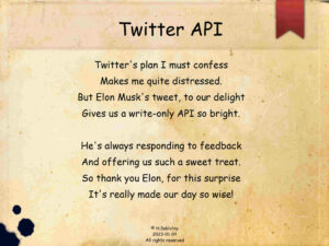 Poem Twitter API
Elon Musk's Tweet Brings Exciting New API Feature to Twitter
2023-02-06