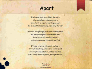 A heartfelt poem of courage, strength and love as a father faces life without his child.
2023-03-07