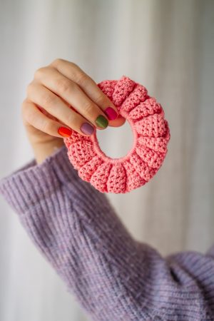 Scrunchie lichtkoraalrood