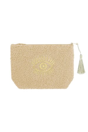 Make-up bag teddy oog beige