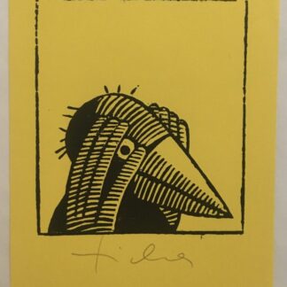 Bird on yellow paper 5, Hans Ticha