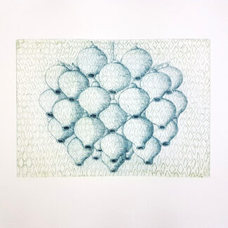 "Nest in the net" Anna Kiiskinen (FI) drypoint engraving