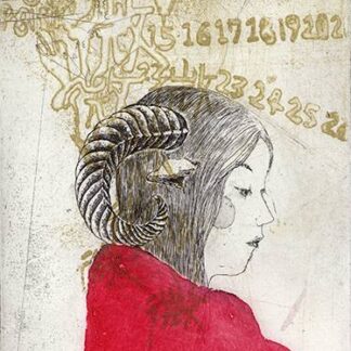 The sheep counting the night Ikuko Mizokami etching