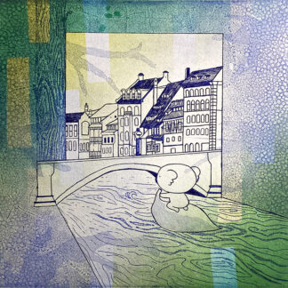 Voyageur sur une feuille Kim Jeongeun Etching, aquatint