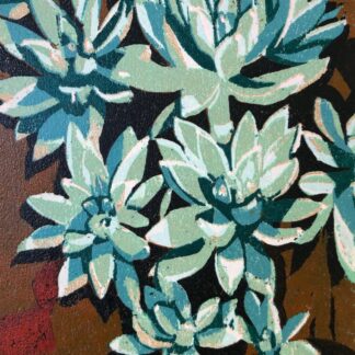 "Succulents #1" Cynthia Back (US) Reduction Woodcut