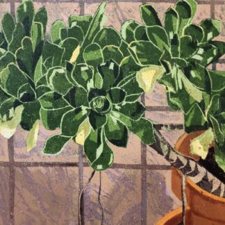 "Succulents #3" Cynthia Back (US) Reduction Woodcut