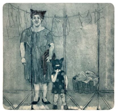 "My niece who is a little different" Miyuki Ichijo (JP) drypoint on paper printmaking