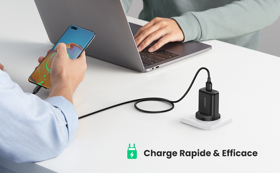Quick Charge 3.0 USB AC Charger and 1M USB C Cable