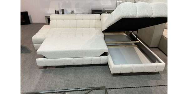 Bubble corner sofa bed in curly wool - Image 2