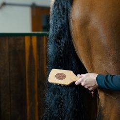 Borstiq manen- en staartborstel met houten rug en rubberen noppen, Ontwarren manen en staart, Maximaal comfort