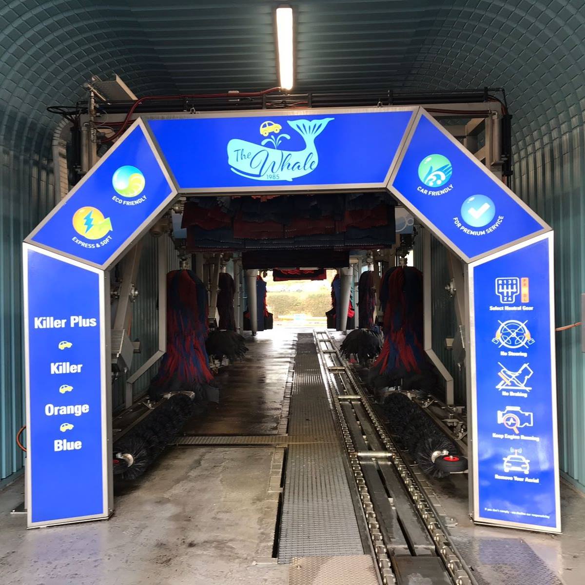 Inside the Whale Car Wash Tunnel showing its machine