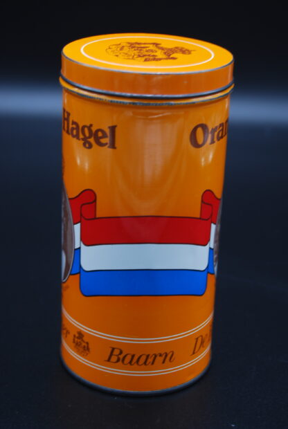 Blik oranje hagel 1980