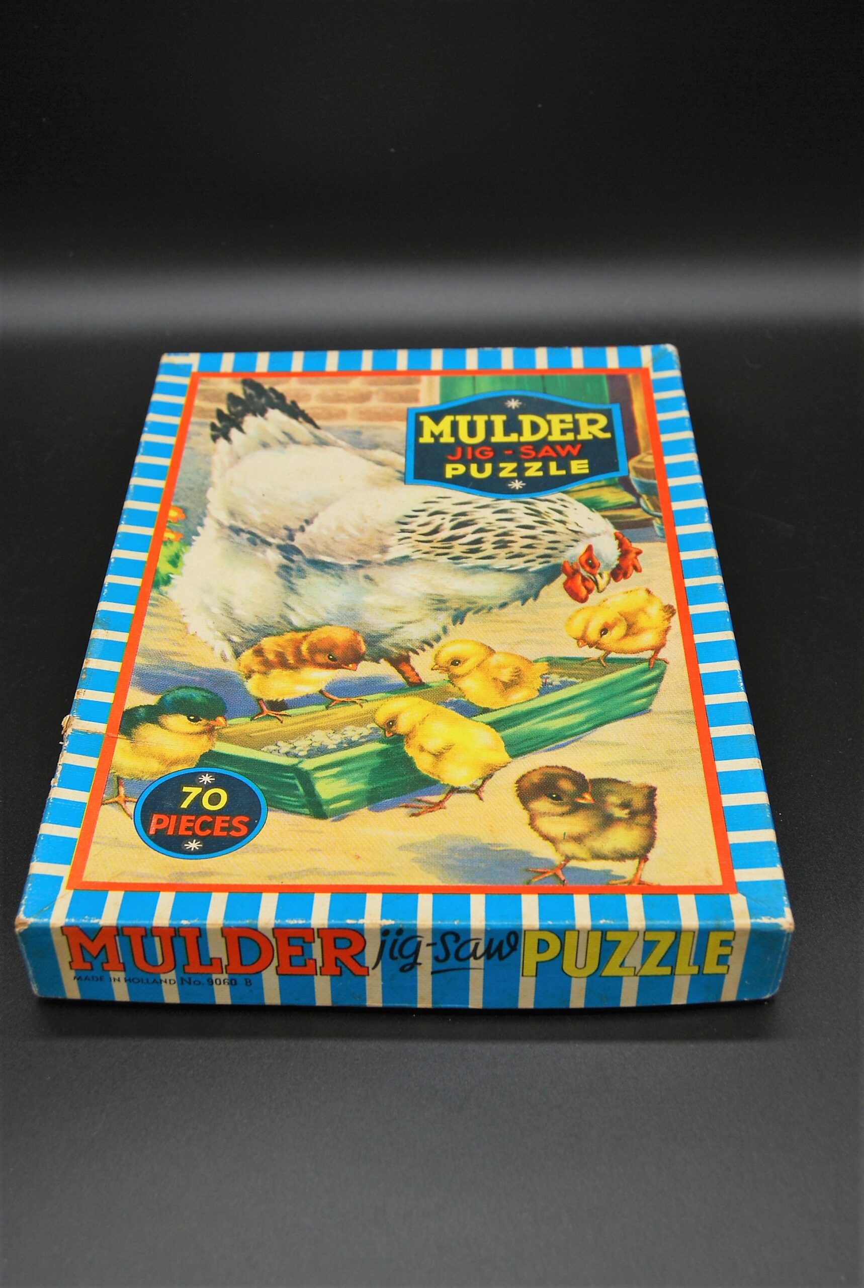 Kip en kuikens vintage legpuzzel Mulder No. 9060B