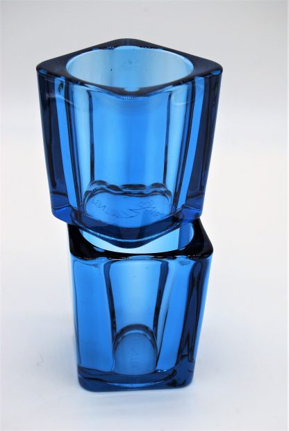 Waxinlichthouders blauw glas PENTIK -Fins design