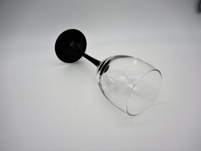 Vintage wijnglas met zwarte steel en voet-Luminarc Domino