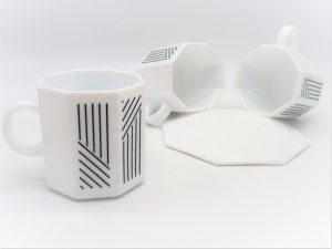 Arcopal octagonal witte koffiekopjes
