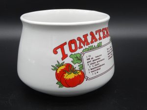 Soepkom met recept tomatensoep.
