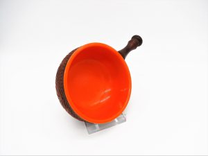 Emsa design- Snackbowl - oranje bruin- met handvat