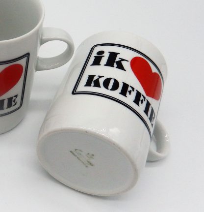 Ik hou van koffie mini mok met rood hart - vintage jaren 80 Eversberg W. Germany