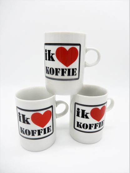 Vintage mini mokjes Ik ♥ koffie - jaren 80 i love beker - Eversberg West Germany