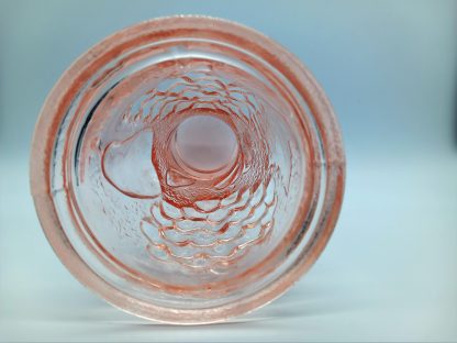 Empoli fruit embossed rose-colored glass vase made in Italy