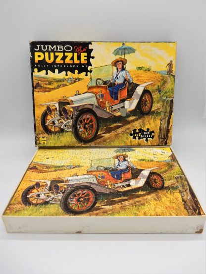 Vintage puzzel jumbo nr- fully interlocking - Dame in Ford T oldtimer