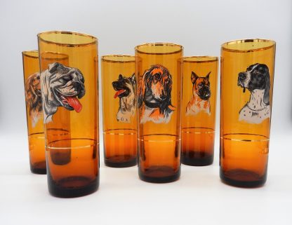 Vintage glazen verzamelset honden
