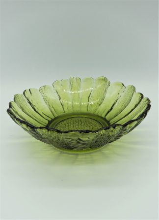 Vintage groen schaaltje sunflower Indiana Glass Co.