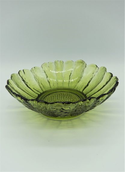 Vintage groen schaaltje sunflower Indiana Glass Co.