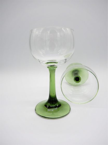 Wijnglas op olijfgroene voet (14cm)