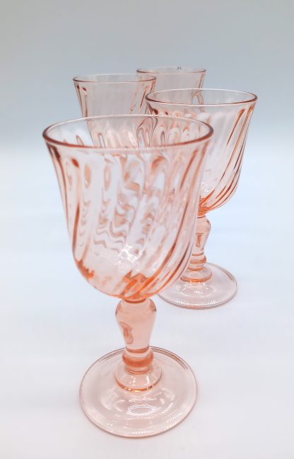 Vintage Luminarc Rosaline Pink Swirl wijnglas