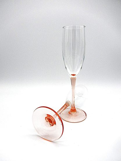 Champagne flutes roze voet Luminarc
